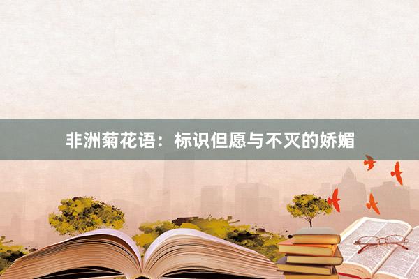 非洲菊花语：标识但愿与不灭的娇媚